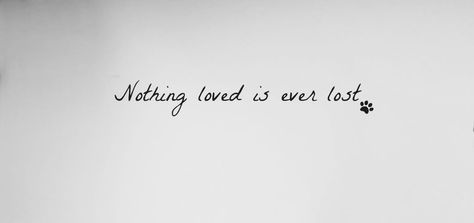 Nothing Loved Is Ever Lost Tattoo Dog, Quotes For Passed Dogs, Lost Dog Tattoo Simple, Tattoos For Losing A Dog, Dog Loss Tat, Tattoos In Honor Of Dogs, Losing A Dog Quotes Short, Tattoo Of Dog Memory, Tattoo Ideas For Passed Dogs