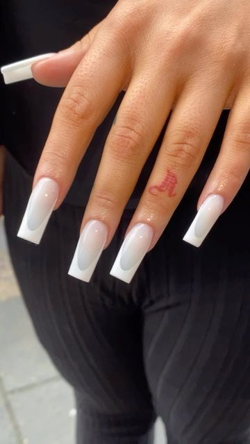 avaishlanails on Instagram: "❄️ Using: @glitterbels Soft White Cover White Unbelievable Gel" Milky White Nails With White French Tip, Milky White On White French Nails, French Tip With Milky Base, Milky White And White French, French Nails With Milky White Base, Milly White Acrylic Nails, Milky White, Milky White Nails French, Milky White French