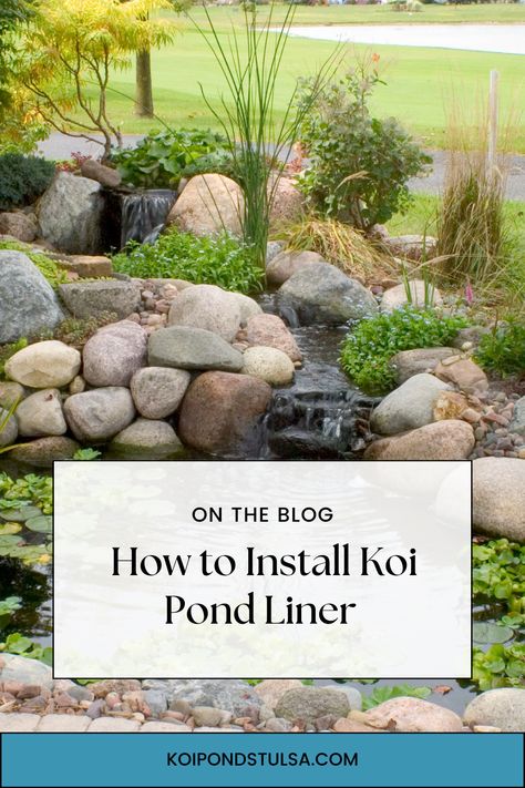 Transform your backyard into a tranquil paradise. Learn how to install a koi pond liner using Aquascape method and enjoy your beautiful outdoor space!" Above Ground Pool Liners, Koi Ponds, Pool Liner, Pond Liner, Beautiful Outdoor Spaces, A Pond, Dream Backyard, Koi Pond, Above Ground Pool