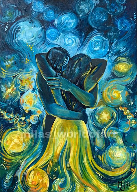 Acrylic, abstract painting on canvas :) Two Souls Painting, Canvas Composition Paintings, Art Based On Love, Power Art Theme, Soul Art Painting, Soul Ties Art Painting, Drawings Representing Love, Abstract Feelings Paintings, Love Acrylic Painting Ideas