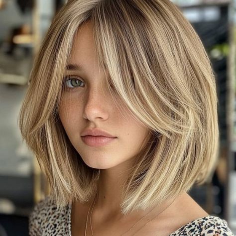 Lob Hair With Curtain Bangs, Curtain Bangs On Bob, Textured Bob With Curtain Bangs, Bob Haircut With Curtain Bangs, Bob Curtain Bangs, Above The Shoulder Haircuts, Bob Haircut Blonde, Haircuts With Curtain Bangs, Layered Bob Haircut