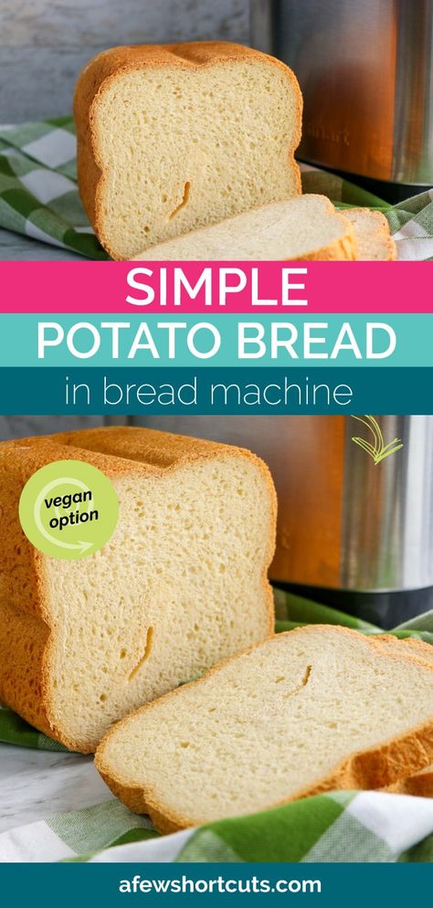 Cheesy Bread Maker Recipes, Potato Bread In Bread Machine, Soda Bread In Bread Machine, Bread Machine Soup Bread, How To Slice Bread Machine Bread, Easy Potato Bread Recipe, Bread Machine Potato Bread, Potato Bread Recipe For Bread Machine, Bread Machine Recipes Easy Simple Sweet