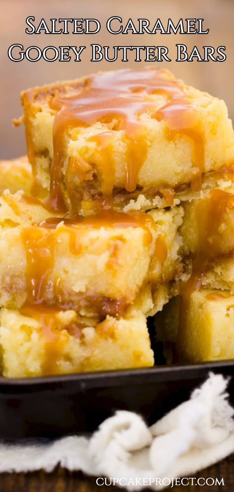 Gooey Butter Bars, Gooey Butter Cake Recipe, Ooey Gooey Butter Cake, Gooey Cake, Butter Cakes, Gooey Bars, Gooey Butter, Gooey Butter Cake, Caramel Desserts