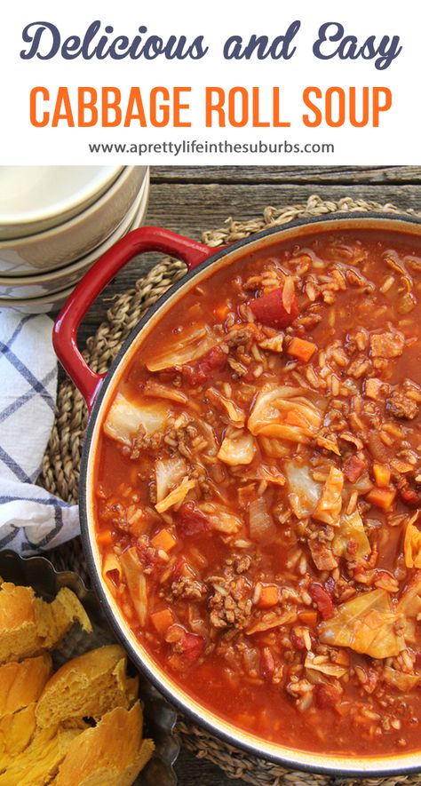 Cabbage Soup With Ground Beef, Stuffed Cabbage Soup, Easy Cabbage Rolls, Ground Beef And Rice, Cabbage Roll Soup, Cabbage Roll, Soup With Ground Beef, Cabbage Soup Recipes, Cabbage Soup Diet