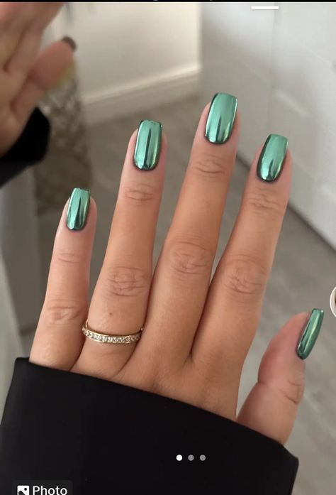 Christmas Chrome Nails, Light Blue Chrome, Blue Chrome Nails, Boho Nails, Blue Chrome, Chrome Nails Designs, Ombre Acrylic Nails, Short Acrylic, Summer Nail