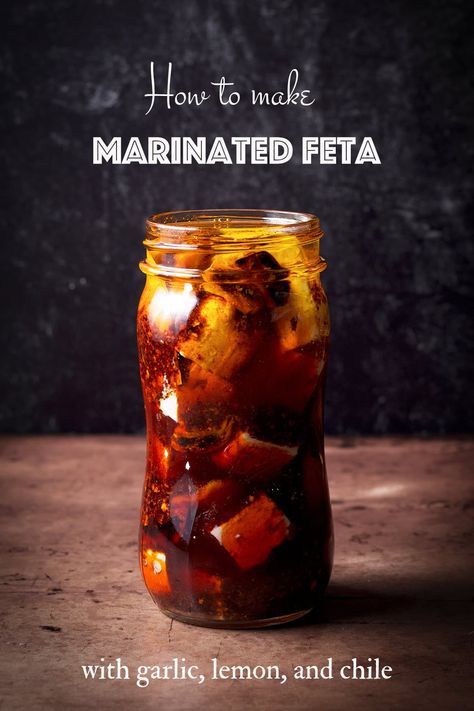 Marinated Feta Marinated Feta, Sauces Recipes, Kitchen Basics, Seasoned Veggies, Healthy Recipes Clean, Meatless Mondays, Easy Appetizers, Red Lentil Soup, Kinds Of Salad