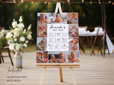 Milestone Masterpieces: First Birthday Milestone Sign Ideas Monthly Milestone Pictures, One Year Photos, Halloween First Birthday, First Birthday Milestone, 1 Year Photos, Milestone Board, Milestone Pictures, First Year Photos, Milestone Poster