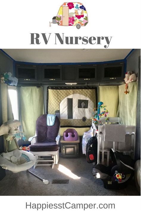 RV Nursery.  A nursery for baby in a RV.  Everything baby could need in a renovated RV.  Adorable baby nursery. Rv Nursery, Renovated Rv, Rv Design, Rv Solar Power, Rv Camping Checklist, Diy Tent, Rv Homes, Rv Makeover, Rv Living Full Time