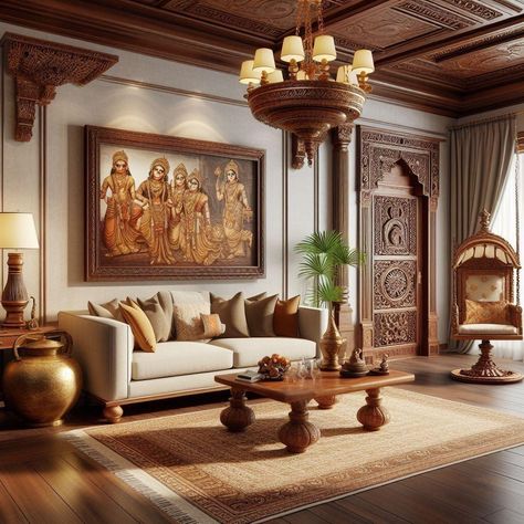 Homely Interior, Indian House Interior, Luxury Apartment Interior, Indian Living Room Design, Indian Inspired Decor, Interior Design Indian, Indian Houses, Indian Interior Design, Classic Decoration