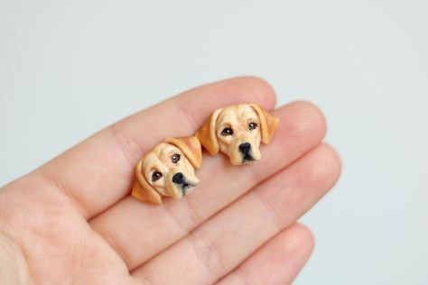 Yellow Labrador retriever handmade polymer clay stud earrings, fimo beige lab dog earrings, Mother’s Day gift, gift for women Earrings Fimo, Polymer Clay Stud Earrings, Lab Dog, Clay Stud Earrings, Yellow Labrador Retriever, Lab Dogs, Yellow Labrador, Dog Earrings, Handmade Polymer Clay