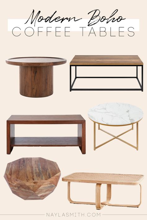 Boho Coffee Table Round, Boho Modern Coffee Table, Boho Table Living Rooms, Modern Boho Coffee Table, Club Table Living Rooms, Bohemian Living Room Coffee Tables, Boho Coffee Tables, Small Gamer Bedroom, College Suite