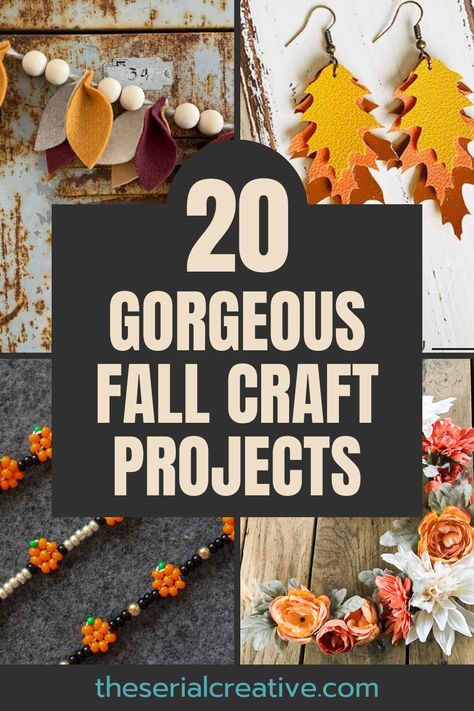 20 Gorgeous Fall DIYs to Welcome Autumn in Style - The Serial Creative Diy Fall Jewelry, Diy Fall Garland Ideas, Cozy Wreaths, Fall Garland Diy, Diy Fall Garland, Fall Diys, Autumn Diy, Teaching Crafts, Make And Do Crew