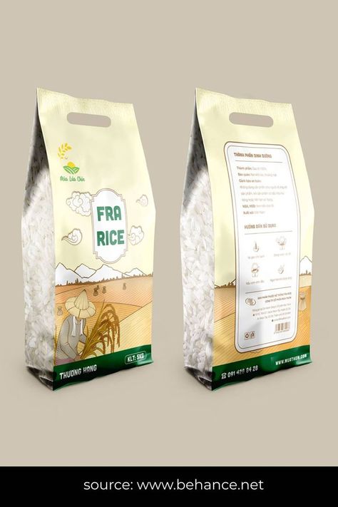 #rice #ricepackagingdesign #ricepacketdesign #ricelabeldesign source: https://www.behance.net/gallery/130720627/RICE-PACKING-WHITE-RICE? Rice Packaging Design, Agriculture Design, Rice Brands, Rice Packaging, Rice Pack, Effective Branding, Rice Bags, Food Packaging Design, White Rice