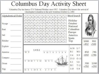 Empowered By THEM: Columbus Day Activity Sheet Christopher Columbus Worksheets, Christopher Columbus Activities, Columbus Day Activities, Third Grade Social Studies, October Morning, Homeschool Holidays, Holiday Worksheets, October Activities, 5th Grade Social Studies