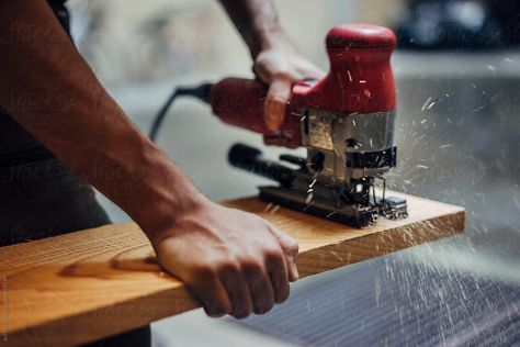 Carpenter Aesthetic Wood, Woodworking Aesthetic, Running Bride, Electric Jigsaw, Carpenter Aesthetic, Brand Photography Inspiration, Carpenter Work, Machine Photo, Carpentry Diy