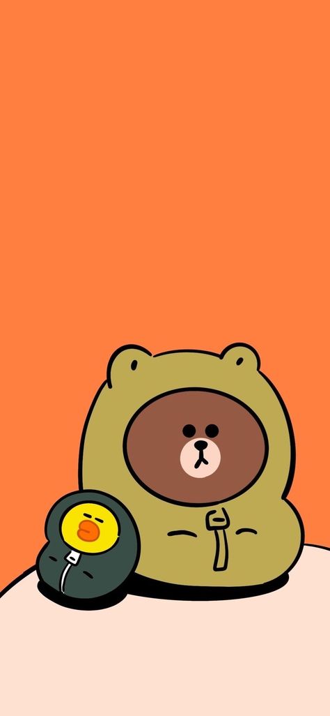 Line Brown Bear, Cute Fall Wallpaper, Wallpaper Doodle, Lines Wallpaper, Cover Wallpaper, Friends Wallpaper, Brown Wallpaper, Bear Wallpaper, Minimalist Wallpaper