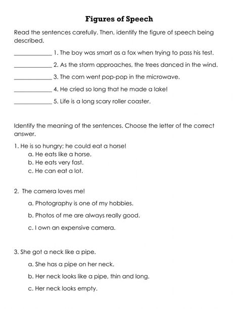 Figure Of Speech Worksheet, Identifying Parts Of Speech Worksheets, Types Of Figure Of Speech, Apostrophe Examples, Figure Of Speech Examples Definitions, Direct And Indirect Speech Worksheets With Answers, Speech Worksheets, Thanksgiving Reading Comprehension, Figures Of Speech