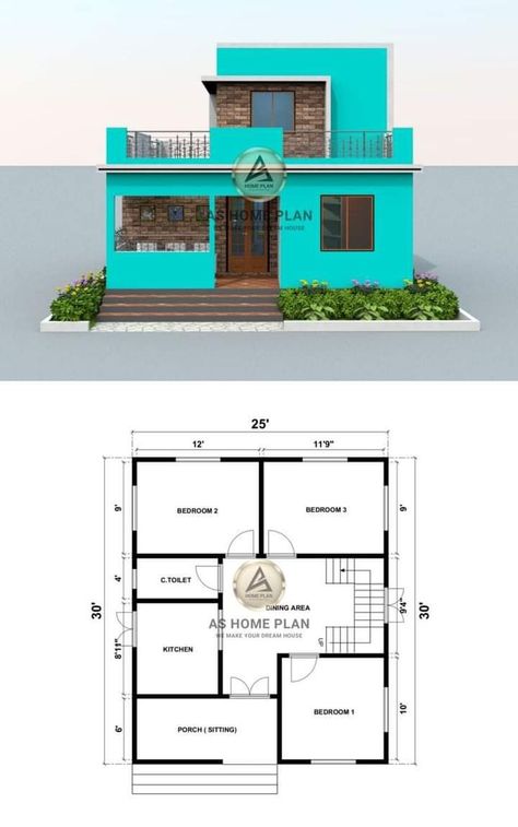 Indian Village House Plans, Village House Design Plan, 25×30 House Plan, Small Village House Design Indian, Small Village House Design, Village House Plan, 2d House Plan, 3 Bhk House Plan, Small House Design Floor Plan