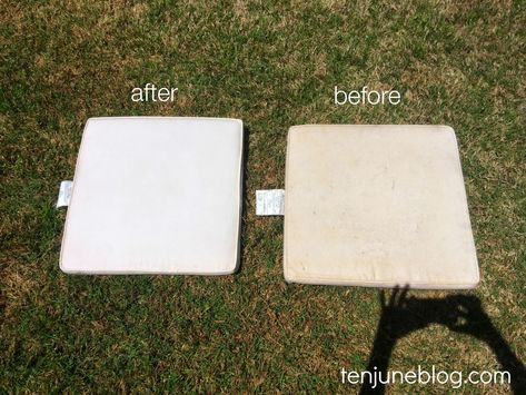 Outdoor Patio Cushions, Clean Outdoor Furniture, Patio Cleaning, Clean Patio, Furniture Cleaning, House Maintenance, Small Patio Garden, Outdoor Cleaning, Patio Pillows