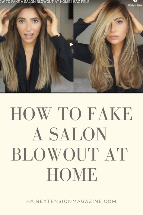 Salon Blowout At Home, Blowout At Home, Blowout Hair Tutorial, Salon Blowout, Blow Dry Hair, Blowout Hair, Blow Out, Round Brush, Hair Videos Tutorials