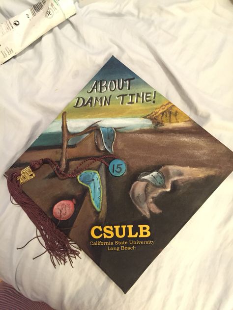 Grad cap design I painted for my Graduation from CSULB in Art History History Grad Cap, History Graduation Cap, Graduation Cap Art, Art History Aesthetic, Art History Projects For Kids, Grad Cap Design, Teacher Graduation Cap, History Lessons For Kids, Art History Timeline