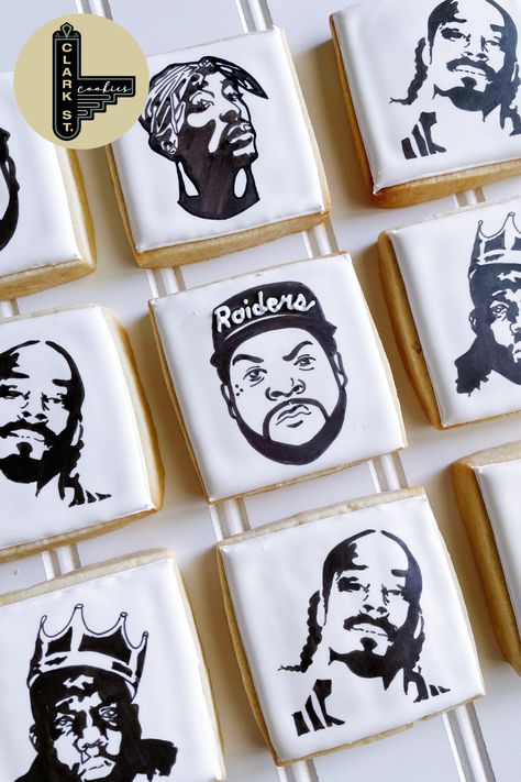 90s Hip Hop Cookies, Snoop Dogg Birthday Party, Snoop Dog Party Theme, Hip Hop Cookies, Snoop Tupac, 90s Cookies, Hip Hop Birthday Party, Gangster Party, 13th Birthday Ideas