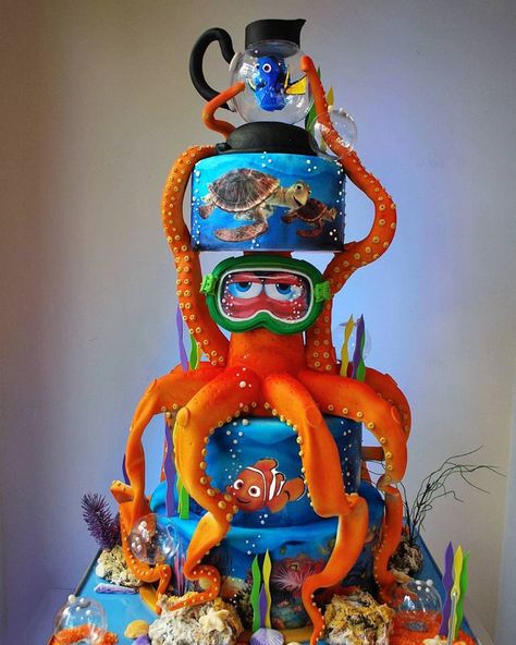 The Most Talked About Cakes of 2017 - American Cake Decorating Finding Dory Cake, Dory Cake, Octopus Cake, Nemo Cake, Disney Desserts, Disney Birthday Cakes, American Cake, Gateaux Cake, Character Cakes