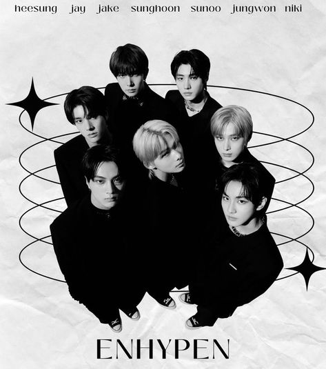 enhypen black and white wall print • #enhypen #enhypenedit #wallprint #kpop #kpopedit #boygroup Enhypen Prints, Enhypen Black And White, Enhypen Photoshoot, Enhypen Poster, Kpop Prints, Printable Wall Poster, Kpop Wall, Posters Kpop, Enhypen Aesthetic