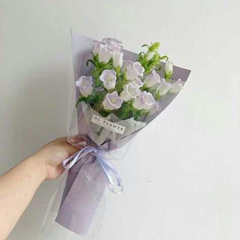 Purple Aesthetic Icon, Campanula Flowers, Canterbury Bells, Luxury Flower Bouquets, Boquette Flowers, Flower Gift Ideas, Flowers Bouquet Gift, How To Wrap Flowers, Flower Packaging