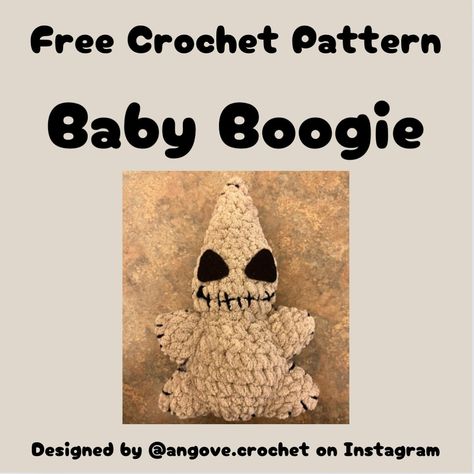 Instagram Oogie Boogie Crochet Pattern Free, Crochet Oogie Boogie, Zero Nightmare Before Christmas, Christmas Crochet Patterns Free, Crochet Market, Christmas Crochet Pattern, Crochet Things, Gnome Patterns, Oogie Boogie