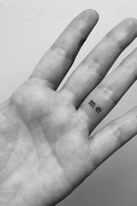 Me Myself And I Tattoo Ideas, Me Myself And I Tattoo, Myself Tattoo, Tattoo Finger, Me Tattoo, Me Myself And I, Dope Tattoos For Women, Dope Tattoos, Tattoo Inspo