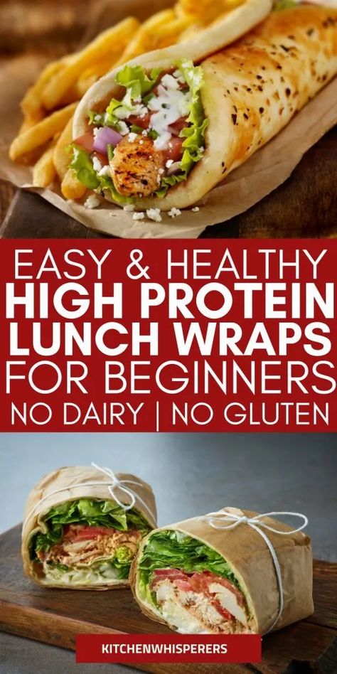 Easy & Healthy Protein Wrap Recipes For Lunch (vegan) - Kitchen Whisperers Protein Wraps Lunch Ideas, Easy Wraps For Lunch, Lunch Meat Wraps, High Protein Wraps, Lunchbox Lunches, Manly Meals, Wrap Recipes For Lunch, Healthy Wraps For Lunch, Wraps For Lunch