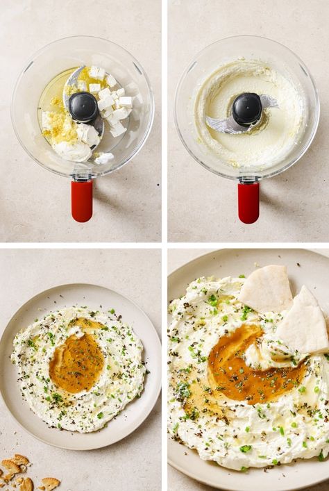 This Whipped Feta with Honey Dip is extra easy to make and a perfect holiday appetizer option. It comes together with minimal effort in just 10 minutes and is delicious, impressive, and memorable. #realbalancedblog #whippedfetadip #fetadip #fetawithhoney Feta Dip With Honey, Whipped Feta With Honey, Jalapeno Cranberry Dip, Feta With Honey, Recipes With Mozzarella Cheese, Honey Dip, Cranberry Dip, Whipped Feta Dip, Sausage Stuffed Mushrooms