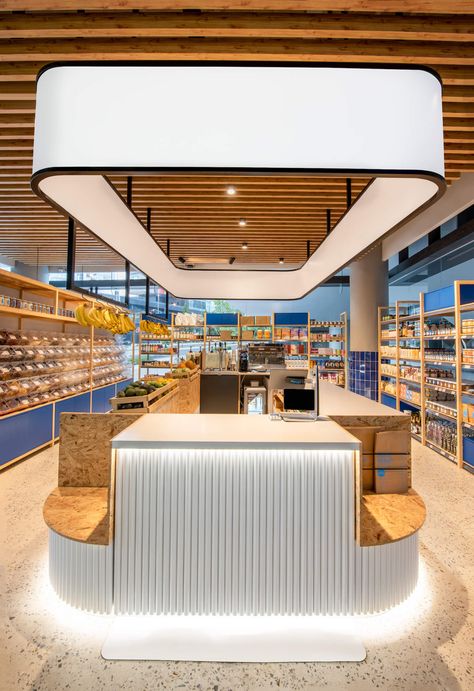 Supermarket Restaurant Design, Super Market Design Architecture, Beverage Store Design, Modern Deli Design, Grocery Market Design, Modern Supermarket Design, Supermarket Design Exterior, Modern Store Interiors, Modern Grocery Store Design