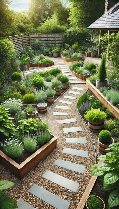 25 Stunning Gravel Patio Ideas That Will Transform Your Backyard 43 Outdoor Gravel Seating Area, Landscape Ideas With Pea Gravel, Garden With No Grass Ideas, Gravel Garden Design Ideas, Garden With Stones Landscaping, Grass And Gravel Backyard, Natural Backyard Ideas, Pea Gravel Garden Ideas, L Shaped Patio Layout