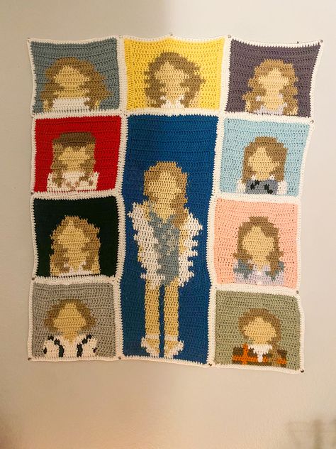 Taylor Swift Speak Now Crochet, Taylor Swift Themed Crochet, Eras Tour Crochet Blanket, Taylor Swift Granny Square, Speak Now Crochet, Taylor Swift Crochet Blanket, Taylor Swift Tapestry Crochet, Swiftie Crochet, Easy Crochet Projects To Sell