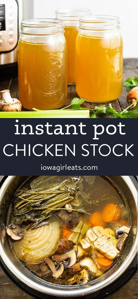 Instant Pot Chicken Stock, Instant Pot Bone Broth, Bone Broth Instant Pot, Metabolic Recipes, Homesteading Family, Chicken Broth Recipes, Chicken Stock Recipe, Homemade Bone Broth, Homemade Chicken Stock