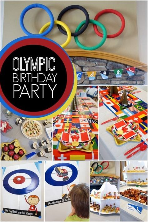 Olympic Birthday Party Ideas Boysjpg Olympic Birthday Party, Olympic Party Decorations, Summer Olympics Party, Olympic Theme Party, Kids Olympics, Olympic Theme, Gymnastics Party, 4th Birthday Party, Olympic Party