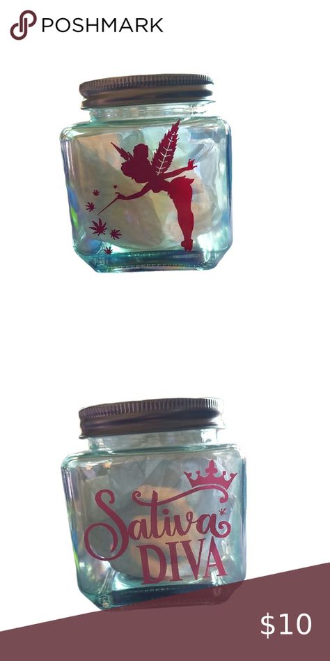 Sativa Diva Glass Stash Jar Painted Stash Jar, Stash Jar Ideas, Stash Jar Ideas Diy, Stash Jar, Tip Jars, Jar Ideas, Stash Jars, High Maintenance, Jar Diy