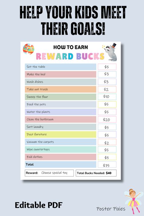 Kids Reward Bucks, Mom Bucks, Reward Bucks, Reward System For Kids, Dramatic Play Themes, Money Chart, Behavior Rewards, Reward Charts, Reward Chart Kids