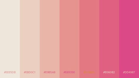 Strawberry lemonade Gradient Color Design, Hex Color, Strawberry Color, Color Pad, Hex Color Palette, Color Palette Challenge, Color Schemes Colour Palettes, Palette Art, Paint Color Palettes