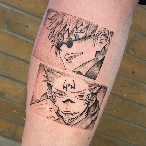 Gojo And Getou Tattoo, Satosugu Tattoo Ideas, Anime Small Tattoo Ideas, Toji Tattoo Ideas, Jujutsu Kaisen Tattoo Ideas Gojo, Gojo Satoru Tattoo Ideas, Gojo Tattoo Designs, Anime Chest Tattoo, Toji Tattoo