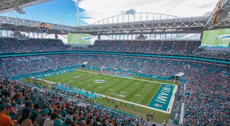 Miami Dolphins Stadium, Hard Rock Stadium, Miami Dolphins Football, Nfl Stadiums, Dolphins Football, Football Ticket, Miami Gardens, Stadium Seats, Football Stadiums