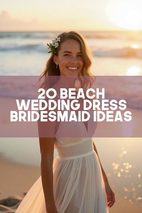 Did you know that your dream beach wedding dress bridesmaid ensemble can turn any shoreline ceremony into a perfectly elegant affair? Discover top trends in airy dresses and seaside styles that'll make your bridal party glow under the sun. From breezy fabrics to chic silhouettes, explore our gallery of coastal-inspired looks that'll have your squad feeling fabulous. Dive into these stunning bridal party ideas for your picture-perfect beach celebration. Sand Wedding Dress, Family Beach Wedding Outfits, Beach Wedding Bridal Party Colors, Beach Picture Dresses, Bridal Party Beach Wedding, Mother Of The Bride Beach Dresses, Casual Beach Bridesmaid Dresses, Formal Beach Wedding Attire Guest, Beachy Wedding Dresses