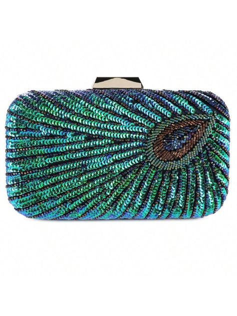 UBORSE Beaded Sequin Peacock Evening Clutch Bags Vintage Evening Bag1920s Party Wedding PurseI discovered amazing products on SHEIN.com, come check them out! Fashionable Bags, Peacock Pearl, Blue Clutch, Ethiopian Opal Ring, Vintage Chain, Clutches For Women, Wedding Purse, Bags Vintage, Beaded Clutch