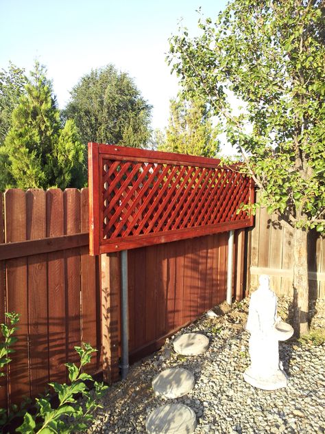 Privacy Above Fence Ideas, Horrible Neighbors, Deck Bars, Lattice Privacy Fence, Fence Lattice, Privacy Landscaping Backyard, Privacy Trellis, Privacy Fence Landscaping, Backyard Fence Decor