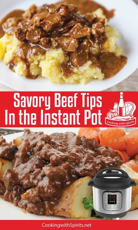 Savory Beef Tips in Red Wine Sauce Instant Pot Recipe Instant Pot Recipes Beef Tips And Gravy, Instapot Beef Tips With Brown Gravy, Beef Tips Instant Pot, Instant Pot Beef Tips, Beef Tip Recipes, Beef Tips And Gravy, Sirloin Tips, Ground Beef Recipes Healthy, Red Wine Sauce