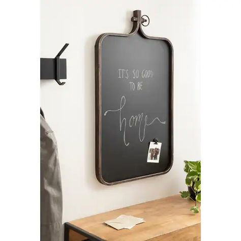 Kate and Laurel Yitro Metal Framed Chalkboard - 20x35 - Bed Bath & Beyond - 36990926 Burlap Bulletin Boards, Industrial Frame, Hanging Chalkboard, Small Chalkboard, Chalkboard Decor, Magnetic Chalkboard, Keyhole Hanger, Framed Chalkboard, Magnetic Wall