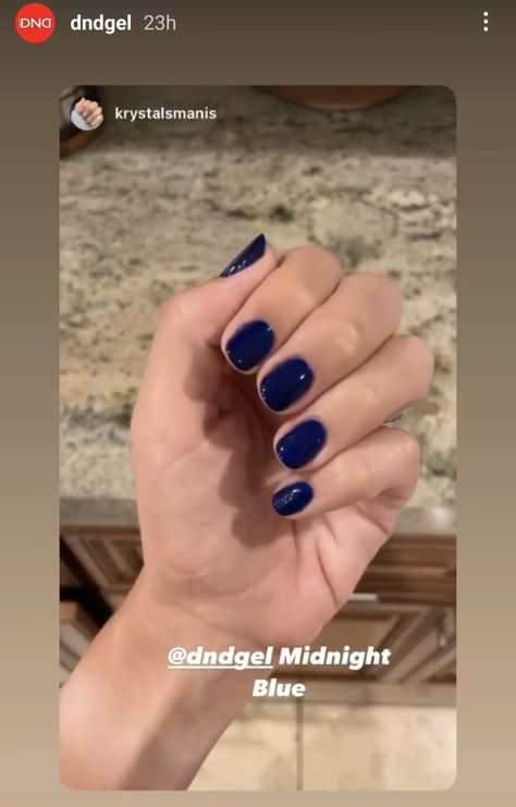 Dnd Polish Swatches, Dnd Dark Blue Gel Polish, Dnd Midnight Blue Nails, Bright Dark Blue Nails, Dnd Blue Gel Polish, Opi Navy Blue Polish Gel, Dark Blue Nail Polish, Midnight Blue Nail Polish, Dnd Gel Nail Polish