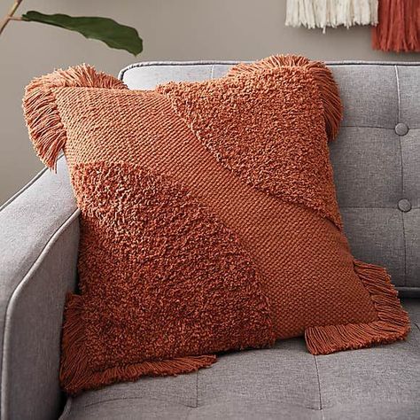 25 Autumn Decorations To Buy For Your Home In 2021 Bohemian Lounge, Natural Cushions, Boho Cushions, Punch Needle Embroidery, Needle Punch, Grey Cushions, Cushion Filling, Punch Needle, Rug Hooking